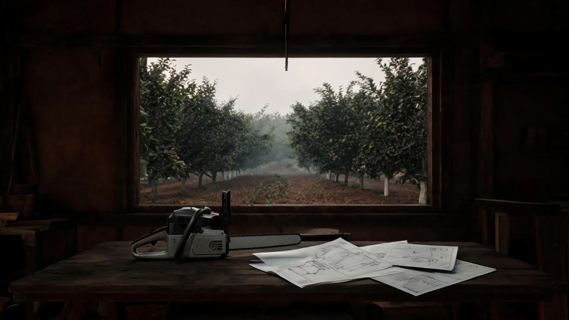 Agricultural purchasing workbench with chainsaw scope documents